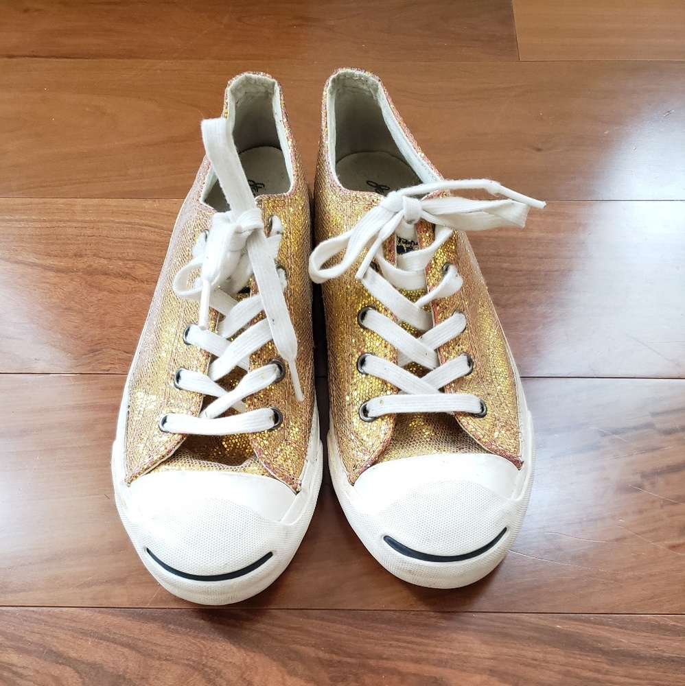 Gold Glitter Jack Purcell size 4